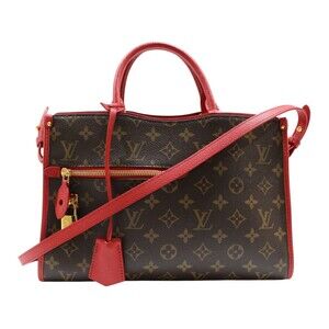 Louis Vuitton Popincourt Monogram Canvas Brown Red Shoulder Handbag